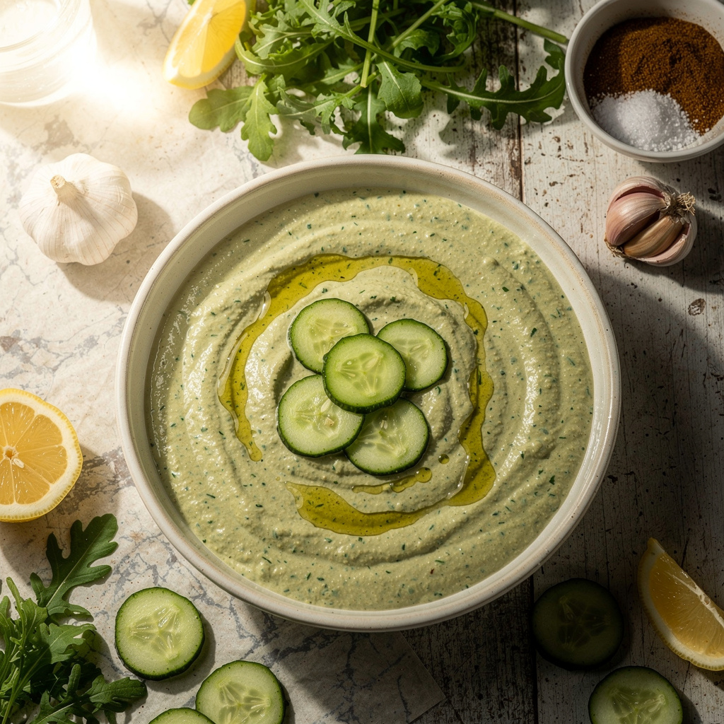 Creamy Cucumber Tahini Salad Dressing