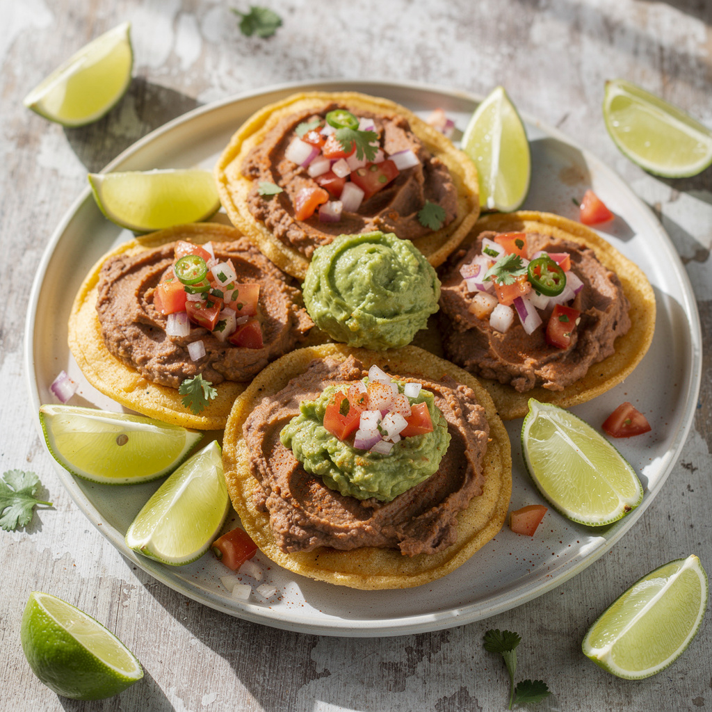Homemade Sopes with Refried Beans