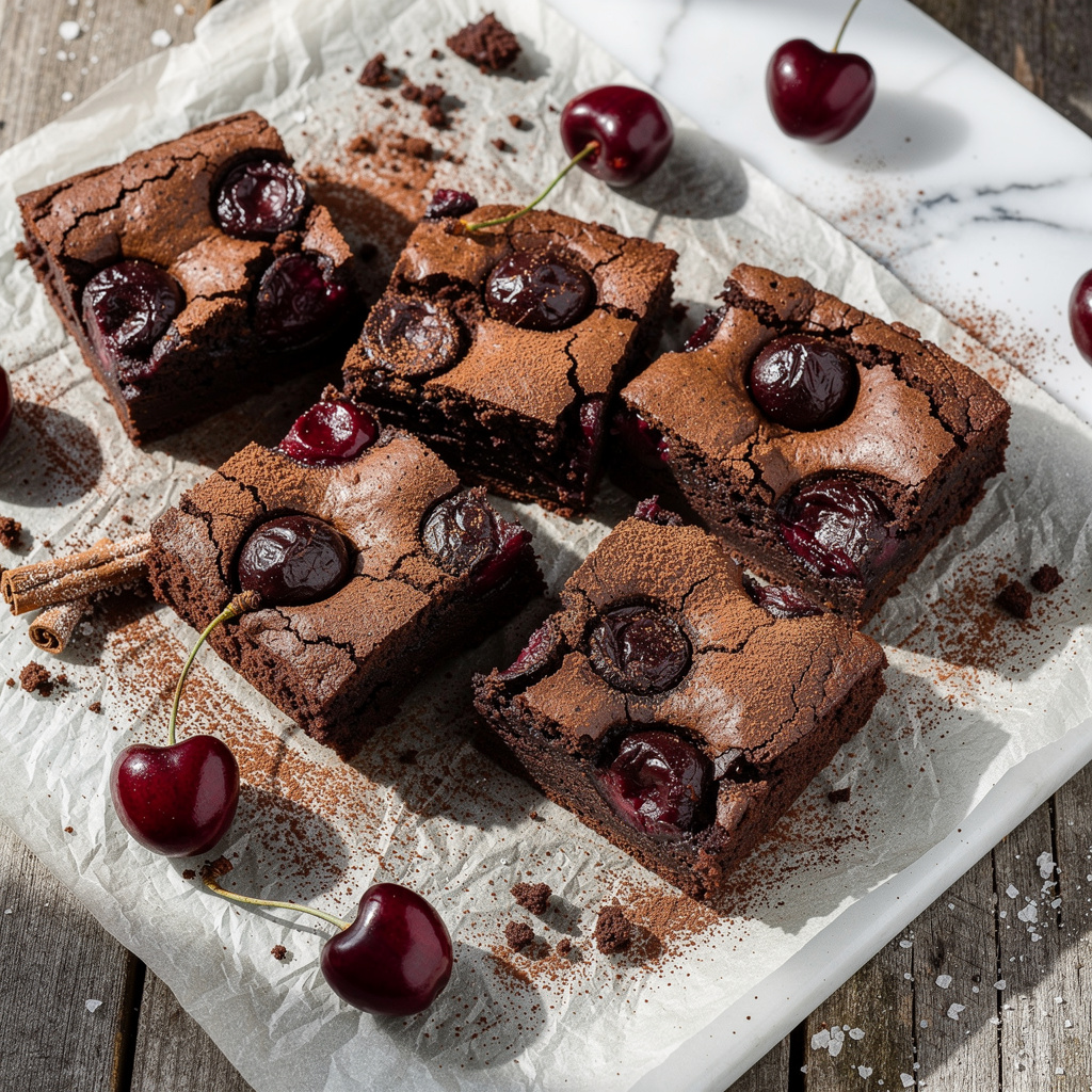 Black Forest Brownies with Cherries