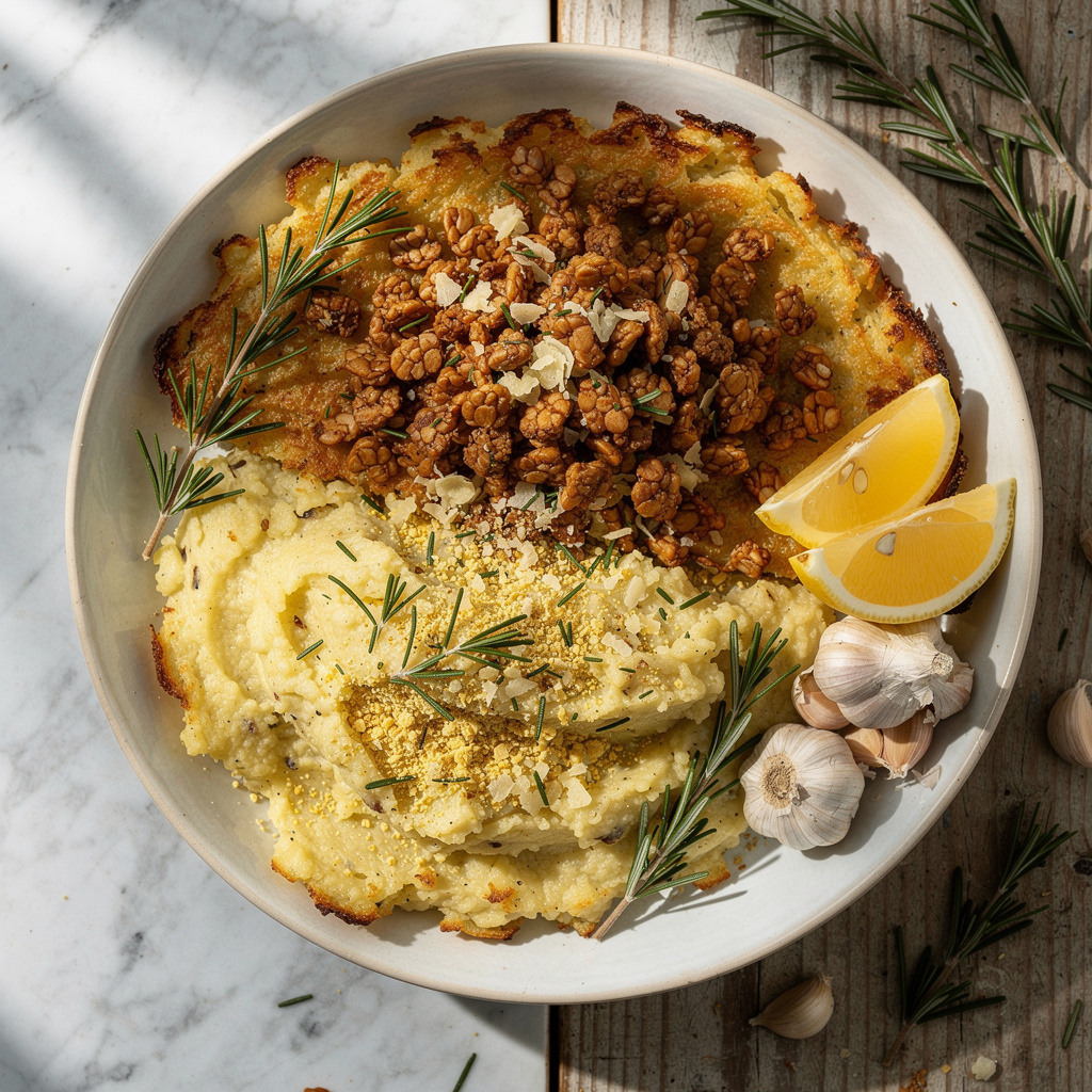 Hash Brown Casserole with Tempeh Crumbles