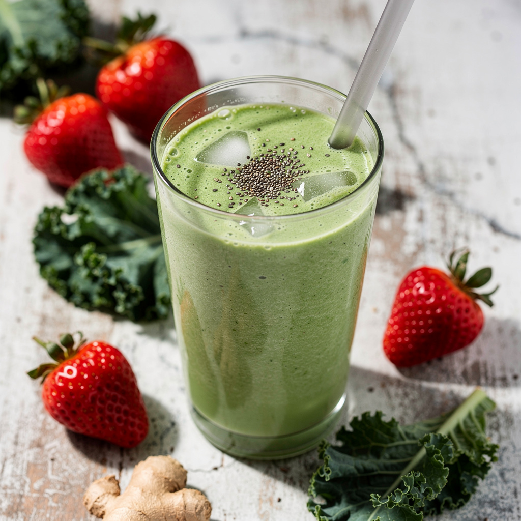 Strawberries-Green Smoothie #14