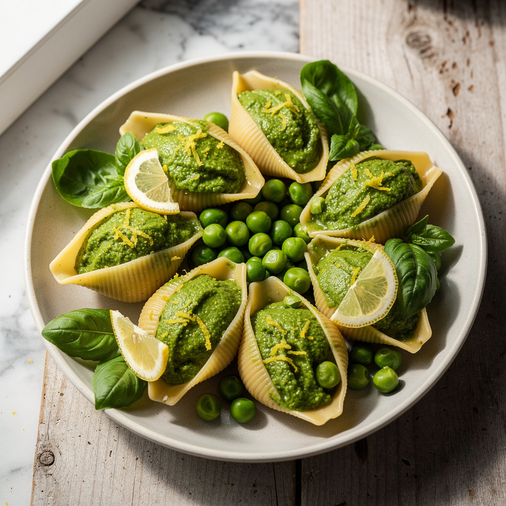 Pesto Stuffed Shells (with Split Peas!)