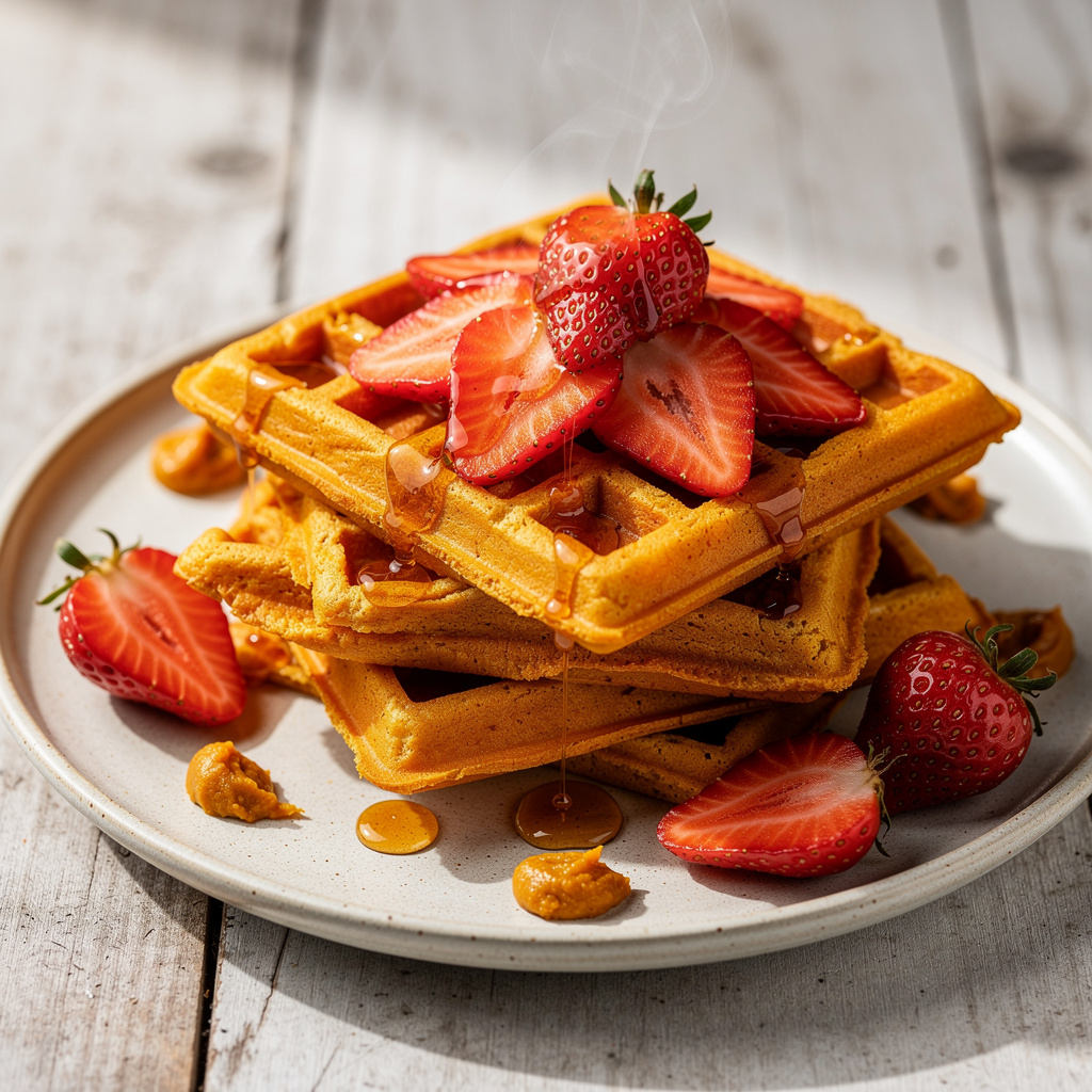 Gluten-Free Strawberry Pumpkin Waffles