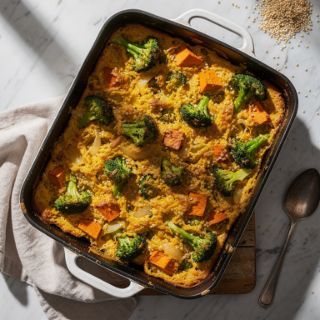 "Cheesy" Broccoli & Quinoa Casserole
