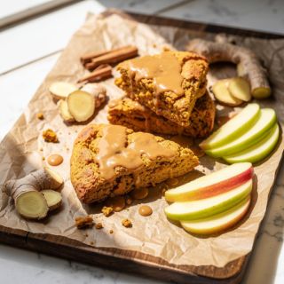 Gluten-Free Pumpkin Scones with Creamy Maple Glaze