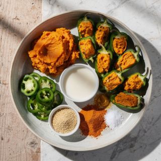 Jalapeño Poppers with Savory Sweet Potato Filling
