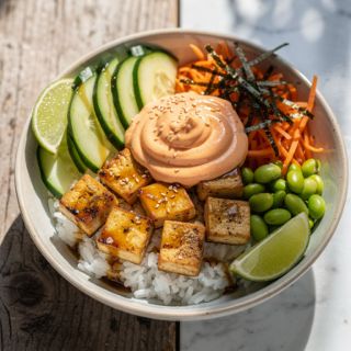 Sushi Bowls with Creamy Sriracha Sauce