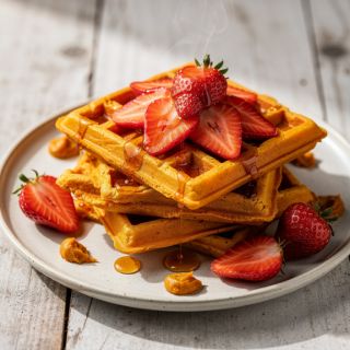 Gluten-Free Strawberry Pumpkin Waffles
