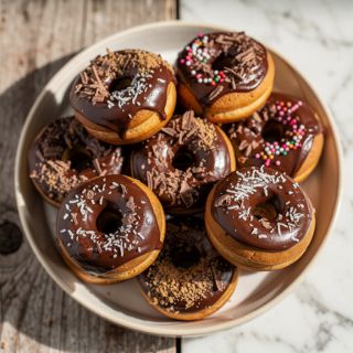 Chocolate Frosted Baked Donuts