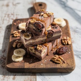 Chocolate Caramel Banana Ice Cream Bars