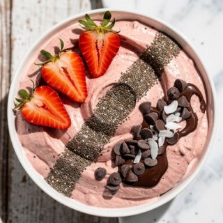 Creamy Chocolate Covered Strawberry Chia Mousse