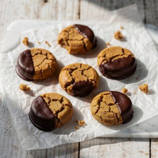 Chocolate Dipped Peanut Butter Cookies