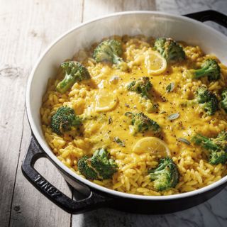 One Pan Broccoli Cheddar Orzo