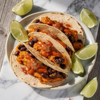 Bean and Sweet Potato Tacos (quick and easy!)
